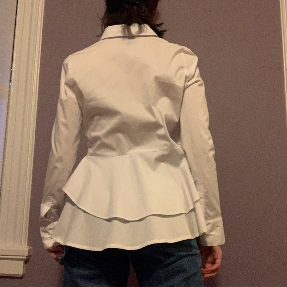 White Ruffled Button Down - image 2